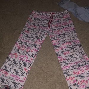 Hello kitty pj pants whit and pink